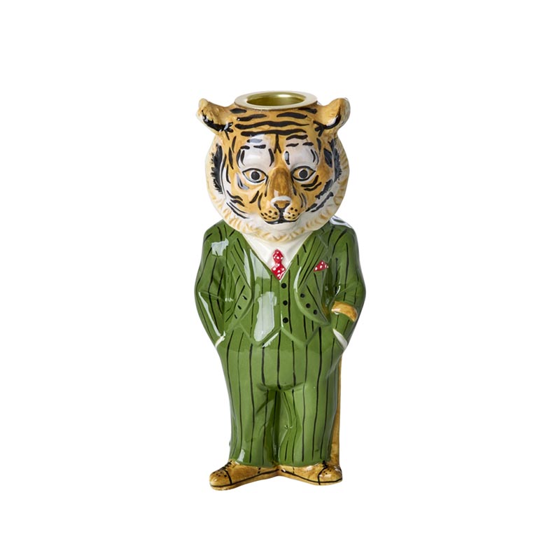 rice &  Nathalie Lete Ceramic Candleholder in Tiger